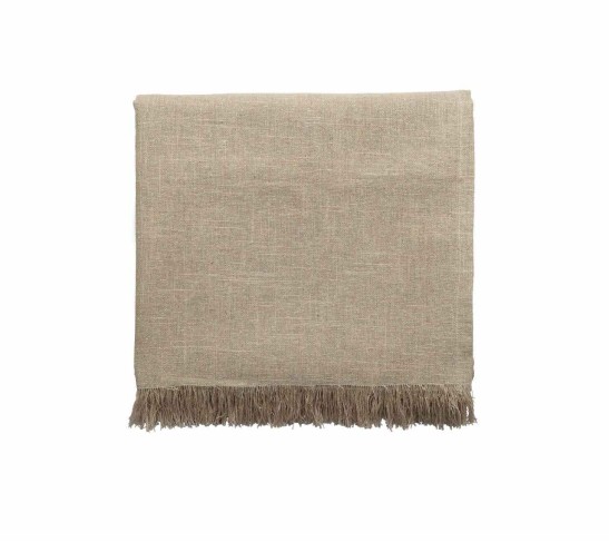 Fringe Tablecloth in Natural & Silver