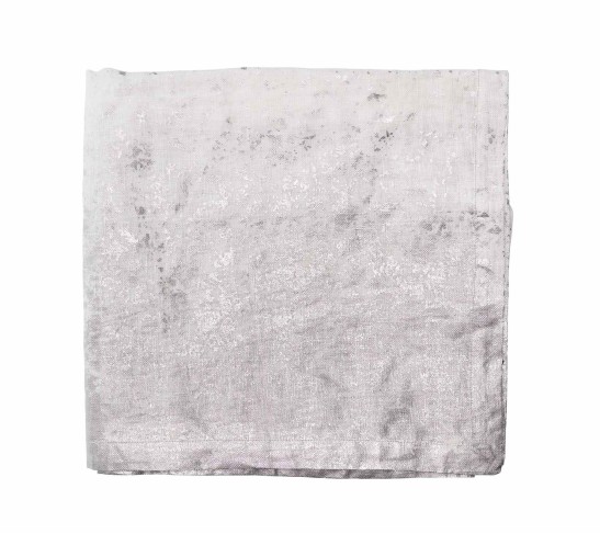 Metafoil Tablecloth in White & Silver