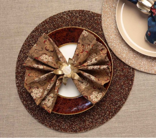 Emmy Napkin in Brown & Multi, Set of 4