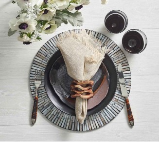 Tahiti Placemat in Gray & Taupe, Set of 4