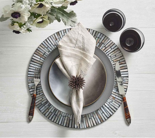 Tahiti Placemat in Gray & Taupe, Set of 4