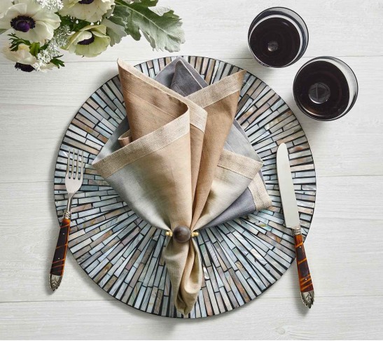 Tahiti Placemat in Gray & Taupe, Set of 4