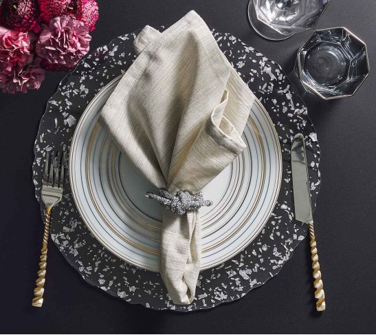 Stardust Placemat in Clear & Silver, Set of 4