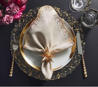 Stardust Placemat in Clear & Gold, Set of 4