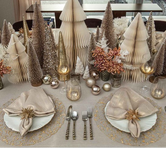 Stardust Placemat in Clear & Gold, Set of 4