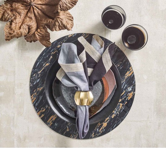 Mineral Placemat in Black, Set of 4