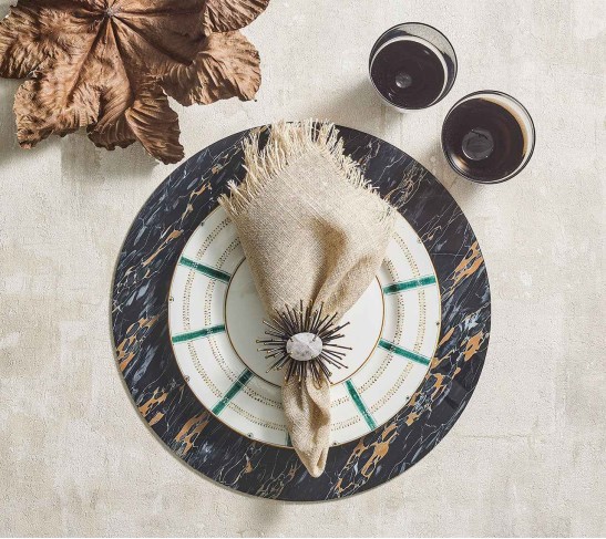 Mineral Placemat in Black, Set of 4