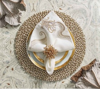 Gilded Channel Placemat in Gold, Set of 4