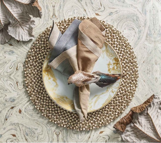 Gilded Channel Placemat in Gold, Set of 4