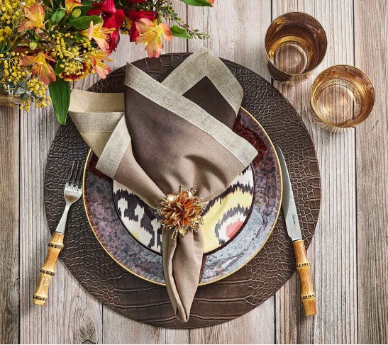 Croco Placemat in Taupe, Set of 4