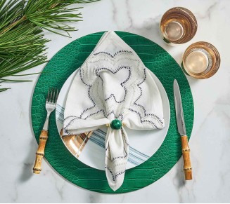 Croco Placemat in Emerald, Set of 4