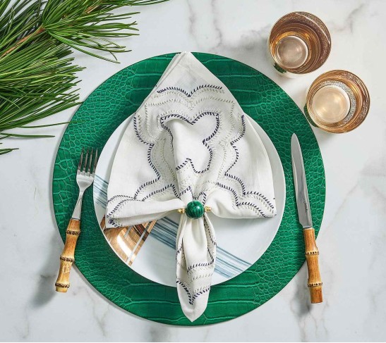 Croco Placemat in Emerald, Set of 4