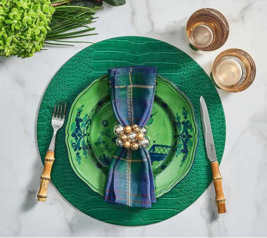 Croco Placemat in Emerald, Set of 4
