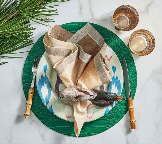 Croco Placemat in Emerald, Set of 4