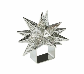 Stardust Napkin Ring in Silver, Set of 4