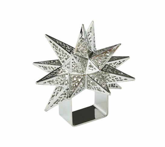 Stardust Napkin Ring in Silver, Set of 4
