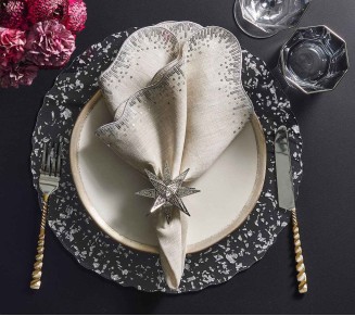 Stardust Napkin Ring in Silver, Set of 4