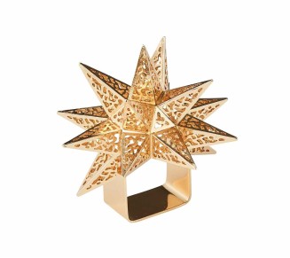 Stardust Napkin Ring in Gold, Set of 4