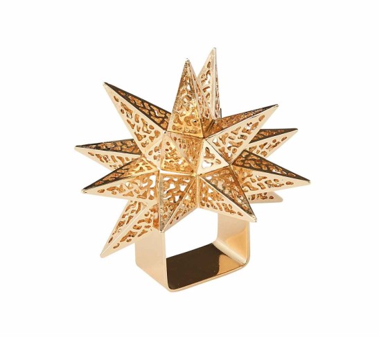 Stardust Napkin Ring in Gold, Set of 4