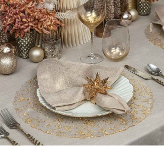 Stardust Napkin Ring in Gold, Set of 4