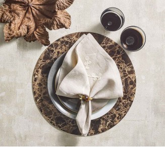Mineral Napkin Ring in Brown, Set of 4