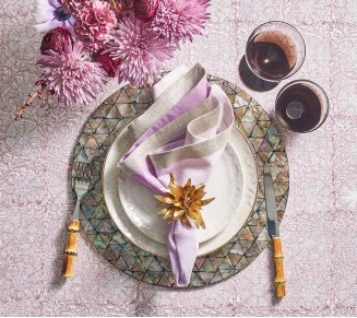 Flores Napkin Ring in Gold, Set of 4