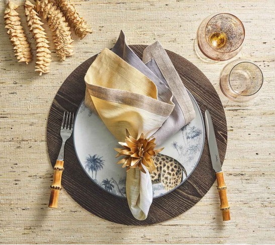 Flores Napkin Ring in Gold, Set of 4