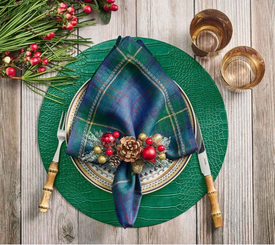 Tartan Napkin in Blue & Green, Set of 4