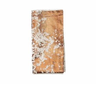 Metafoil Napkin in White & Bronze, Set of 4
