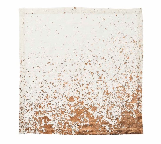 Metafoil Napkin in White & Bronze, Set of 4