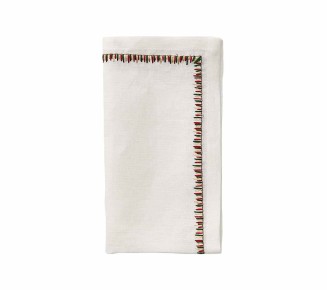 Filament Napkin in White & Red & Green, Set of 4