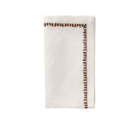 Filament Napkin in White & Red & Green, Set of 4