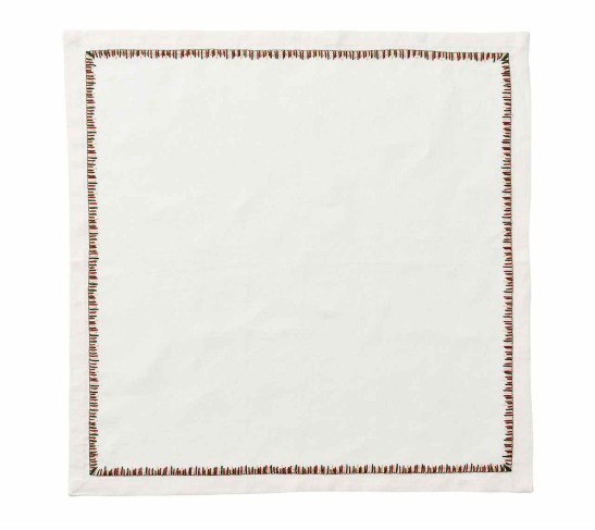 Filament Napkin in White & Red & Green, Set of 4