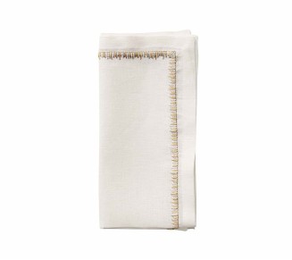 Filament Napkin in White & Gold & Silver, Set of 4