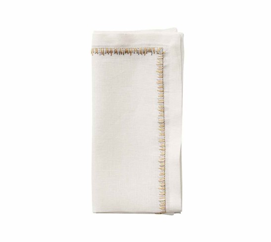 Filament Napkin in White & Gold & Silver, Set of 4