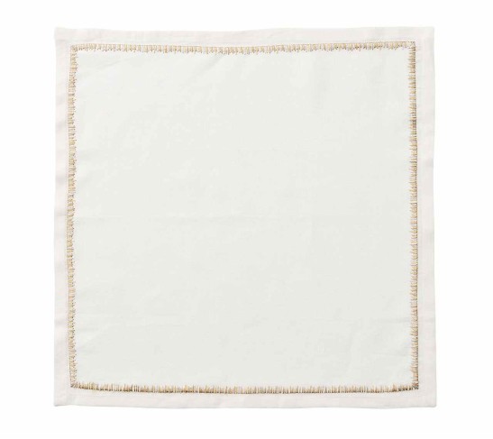 Filament Napkin in White & Gold & Silver, Set of 4