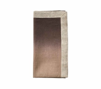 Dip dye Napkin in Taupe & Bark, Set of 4