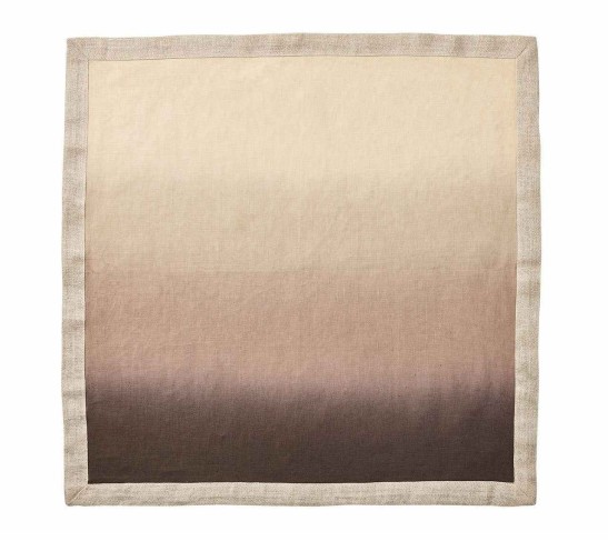 Dip dye Napkin in Taupe & Bark, Set of 4