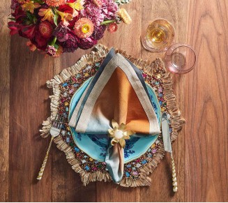 Dip Dye Napkin in Midnight & Copper, Set of 4
