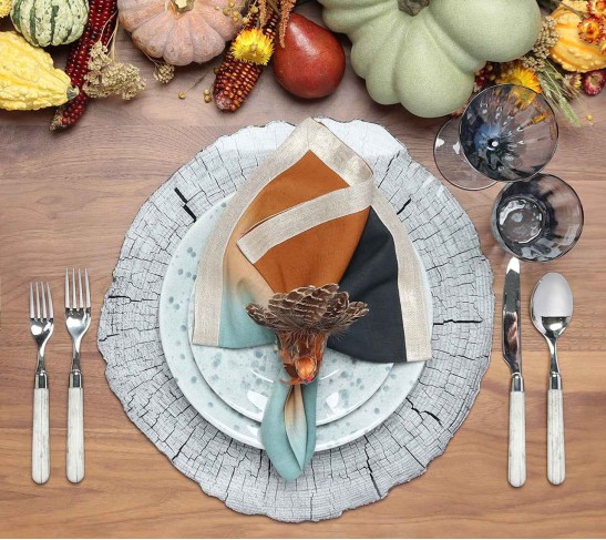 Dip Dye Napkin in Midnight & Copper, Set of 4