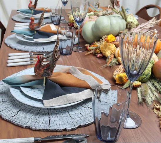 Dip Dye Napkin in Midnight & Copper, Set of 4
