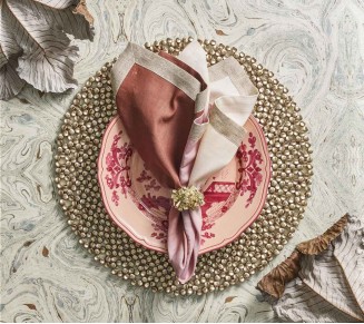 Dip Dye Napkin in Mauve & Brown, Set of 4