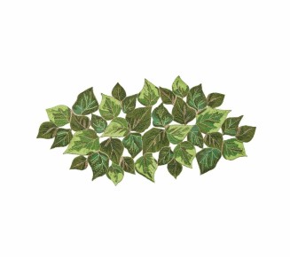 Overlapped Leaves Table Runner in Green