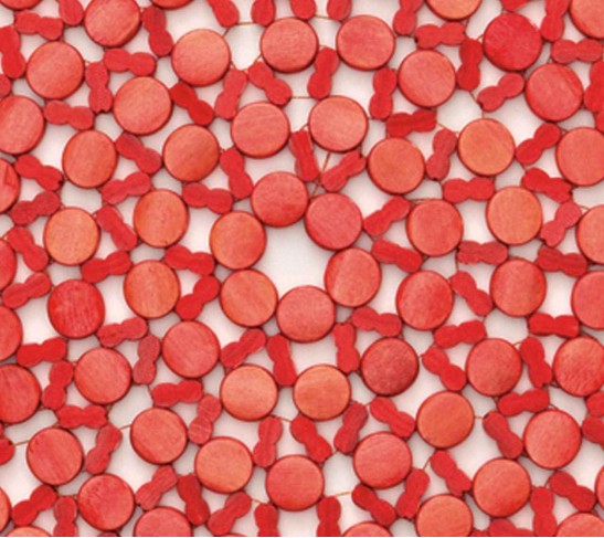 Round Bamboo Placemat in Coral, Set of 4