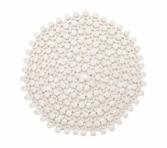 Round Bamboo Placemat in White, Set of 4