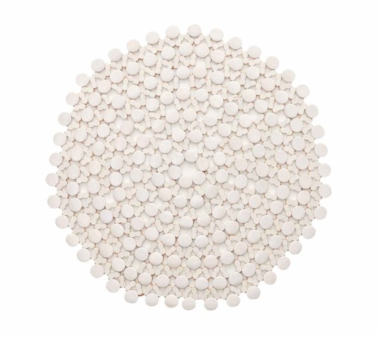 Round Bamboo Placemat in White, Set of 4