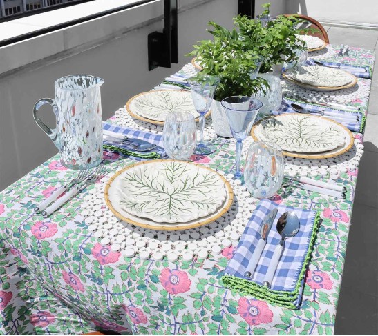 Round Bamboo Placemat in White, Set of 4