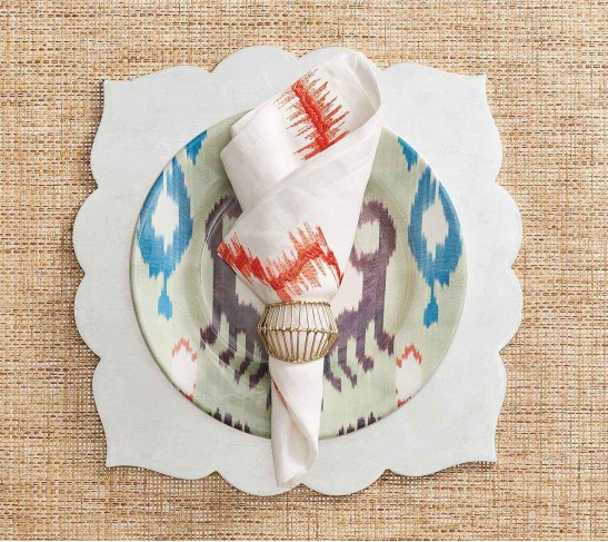 Fez Placemat in White, Set of 4