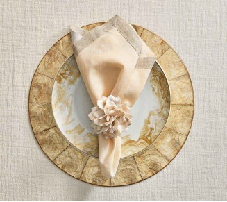 Round Capiz Placemat in Champagne, Set of 4
