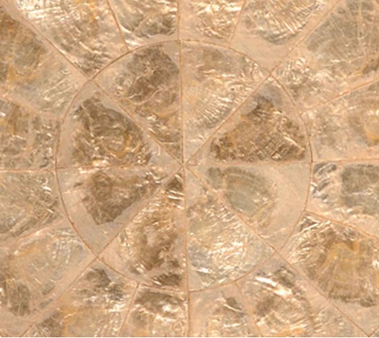 Round Capiz Placemat in Champagne, Set of 4